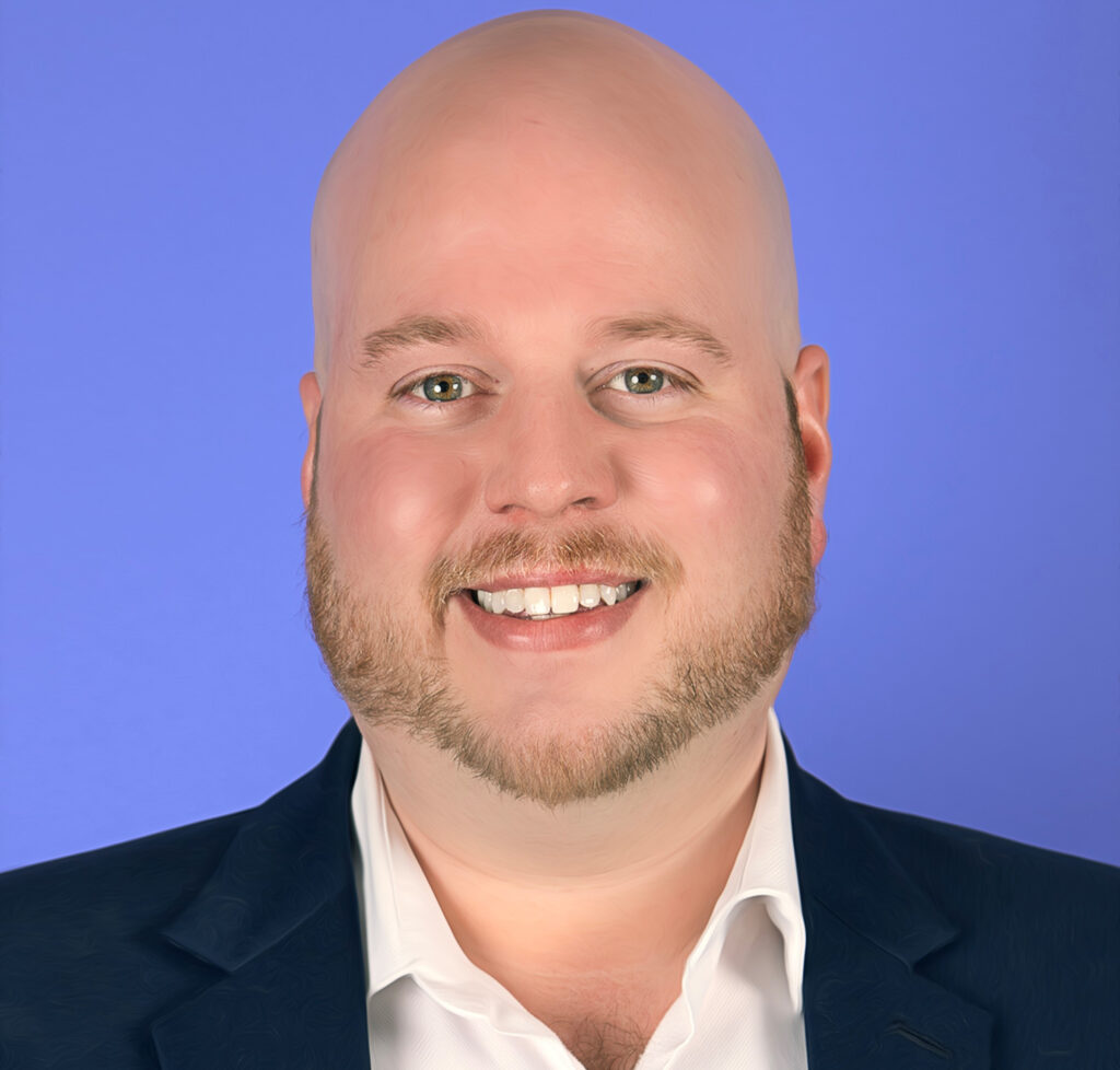 Kyle Clifton is shown in a suit coat and white shirt. The former CV Tech student has become successful in the marketing profession at a Tulsa-area bank.Kyle Clifton utilized the education he received at CV Tech to map out a career in marketing. He is currently Vice President of Marketing and Communications at Oklahoma-based Patrons Bank in the Tulsa area. 